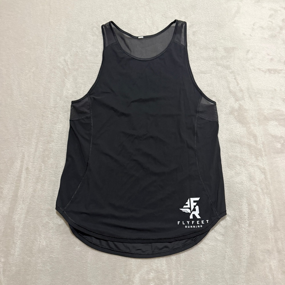 Lululemon Sculpt Tank Top Womens 6 Black Fly Feet Running Mesh Back Activewear - Picture 1 of 6